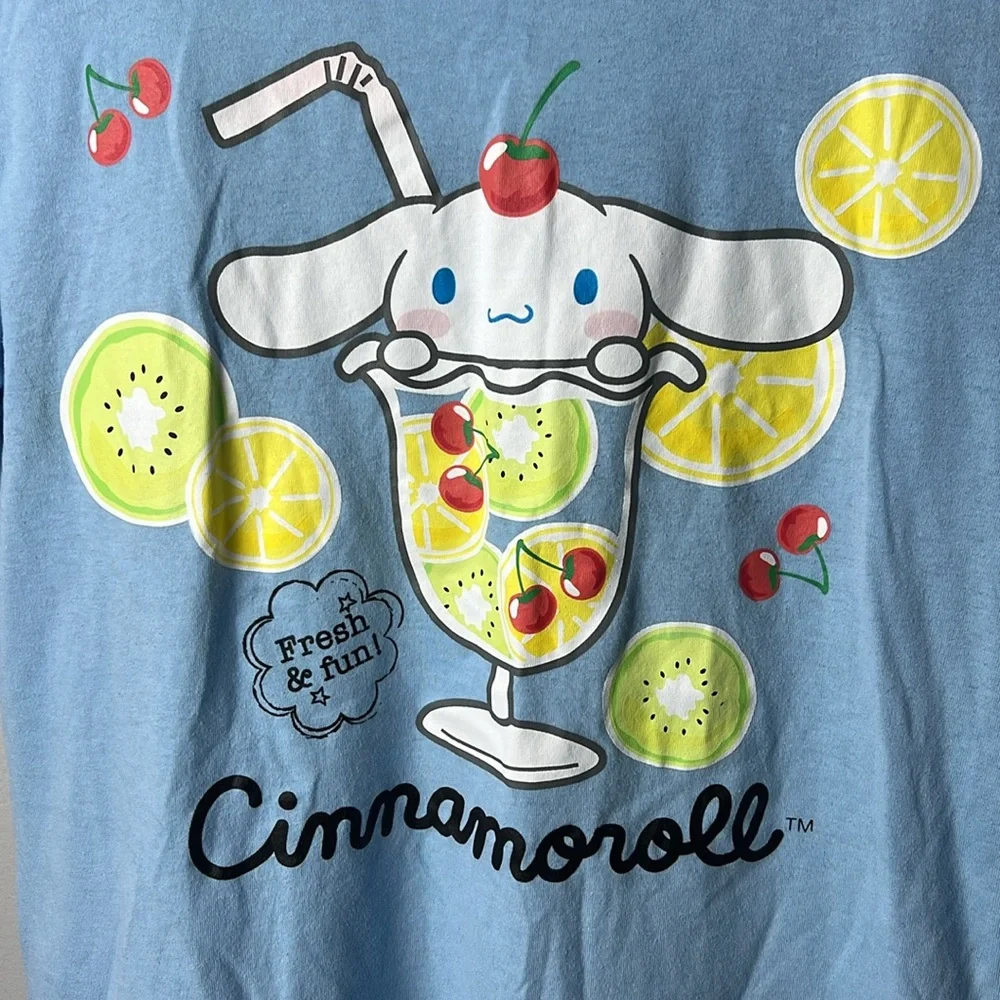 Cinnamoroll by Sanrio - Cinnamoroll Graphic “Fresh & Fun” T-Shirt in Baby Blue - Picture 2 of 4